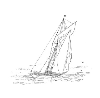 Sailling tekne. Retro ve eski görüntü