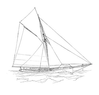 Sailling tekne. Retro ve eski görüntü