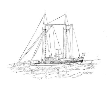 Sailling tekne. Retro ve eski görüntü