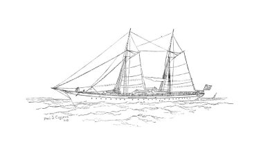 Sailling tekne. Retro ve eski görüntü