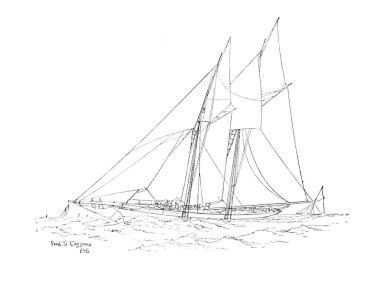 Sailling tekne. Retro ve eski görüntü