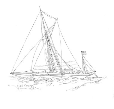 Sailling tekne. Retro ve eski görüntü