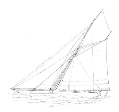 Sailling tekne. Retro ve eski görüntü