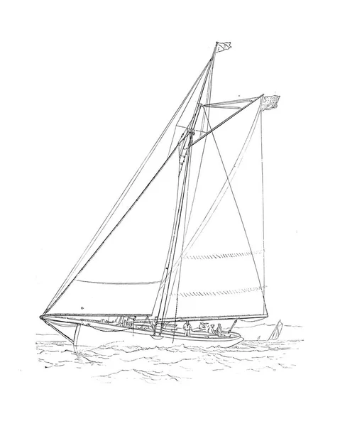 Sailling Boot Retro Oude Beeld — Stockfoto