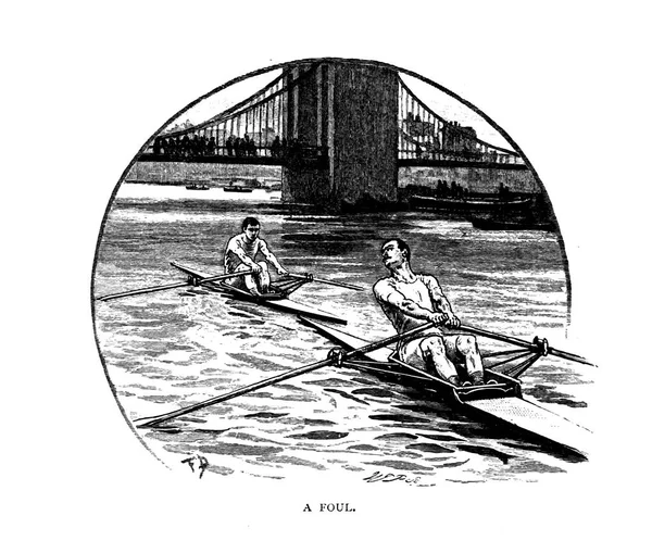 Rowing illustration, retro and old image