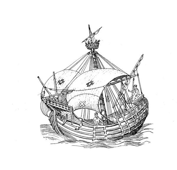 Ship illustration, retro and old image
