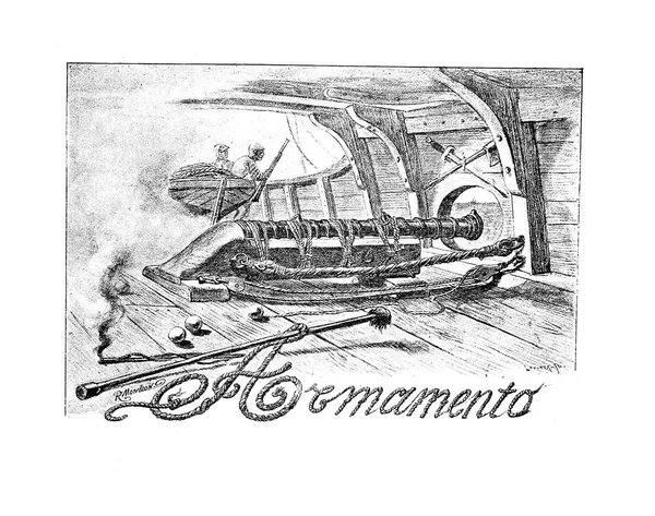 Корабельна Ілюстрація Ретро Старе Зображення — стокове фото