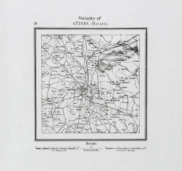 Viejo Mapa Cuba Imagen Retro Antigua — Foto de Stock