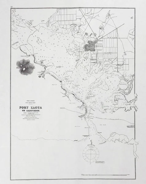 Velho Mapa Cuba Imagem Retrô Antiga — Fotografia de Stock