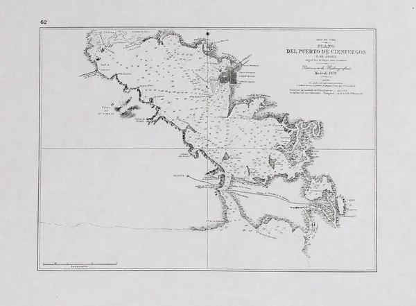 Velho Mapa Cuba Imagem Retrô Antiga — Fotografia de Stock