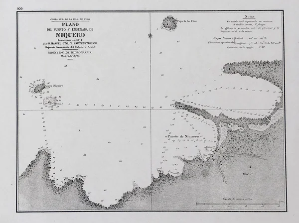 Old Map Cuba Retro Old Image — Stock Photo, Image