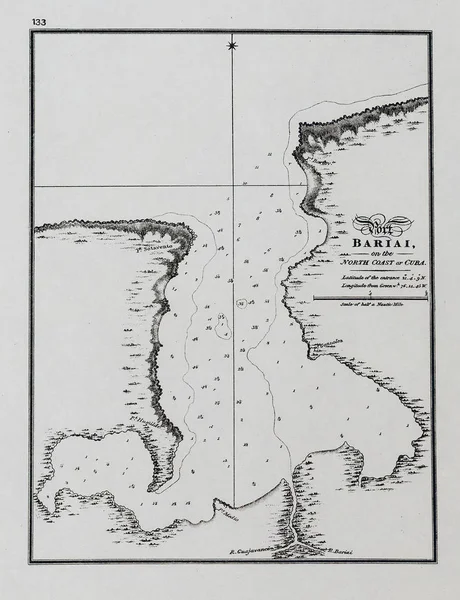 Velho Mapa Cuba Imagem Retrô Antiga — Fotografia de Stock