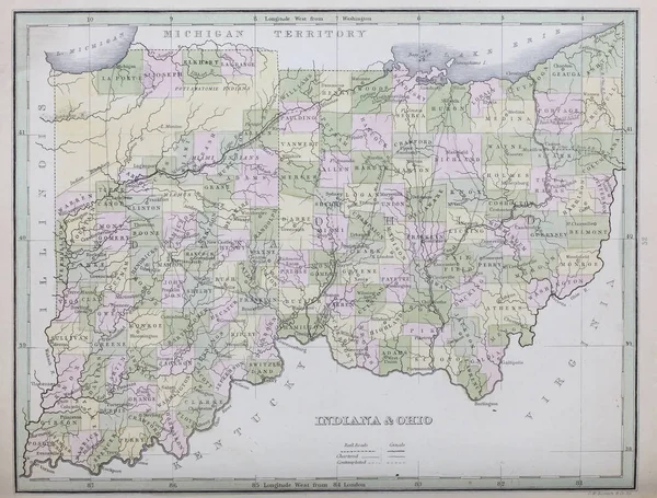 Velho Mapa Ilustração Retrô — Fotografia de Stock