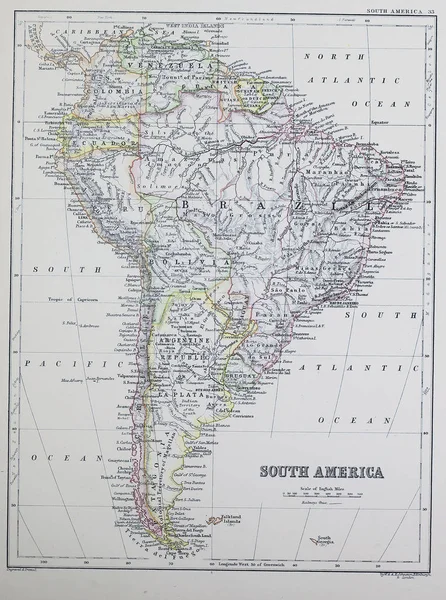 Vecchia Mappa Incisione Immagine — Foto Stock