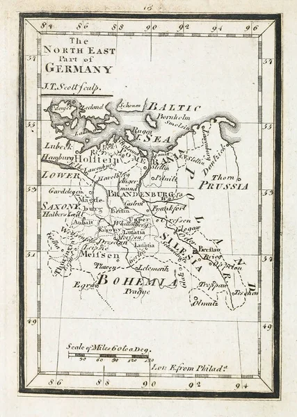 Old Map Engraving Image — Stock Photo, Image