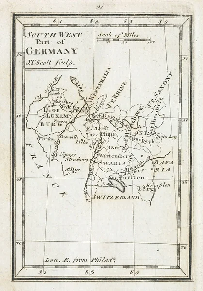 Old Map Engraving Image — Stock Photo, Image