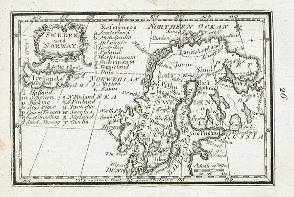 Vecchia Mappa Incisione Immagine — Foto Stock