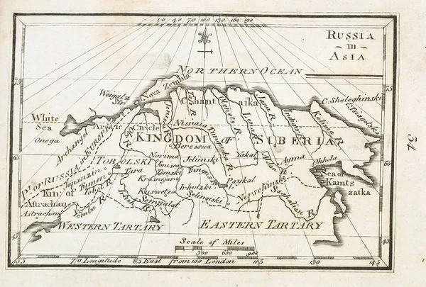 Vecchia Mappa Incisione Immagine — Foto Stock