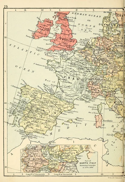 Alte Landkarte Gravurbild — Stockfoto