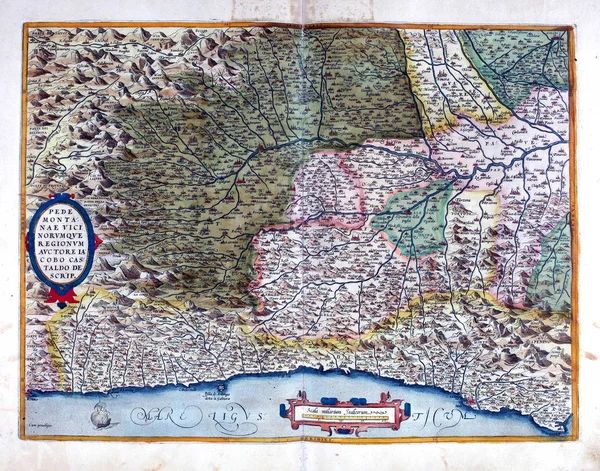 Стара Карта Гравірування Зображення — стокове фото