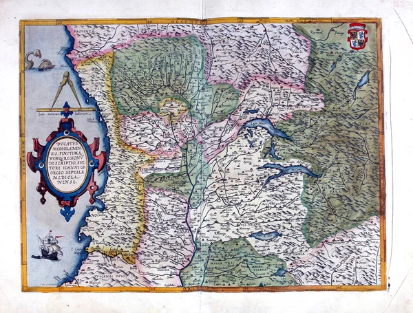 Стара Карта Гравірування Зображення — стокове фото