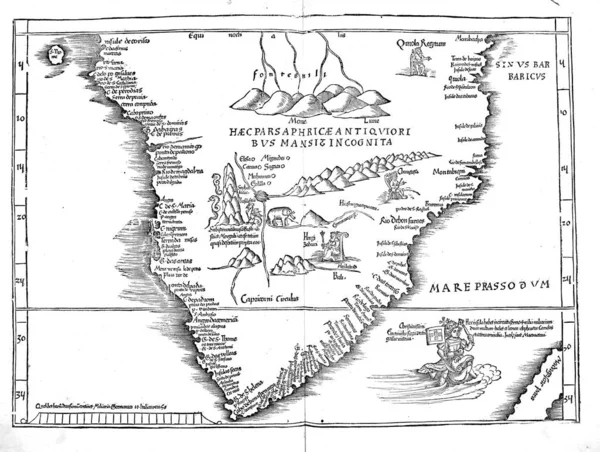 Mapa Antigo Imagem Gravura — Fotografia de Stock
