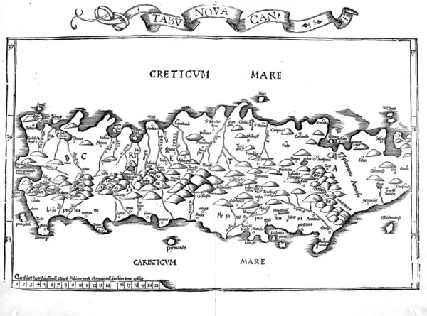 Стара Карта Гравірування Зображення — стокове фото