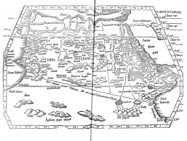 Stara Mapa Grawerowanie Obrazu — Zdjęcie stockowe