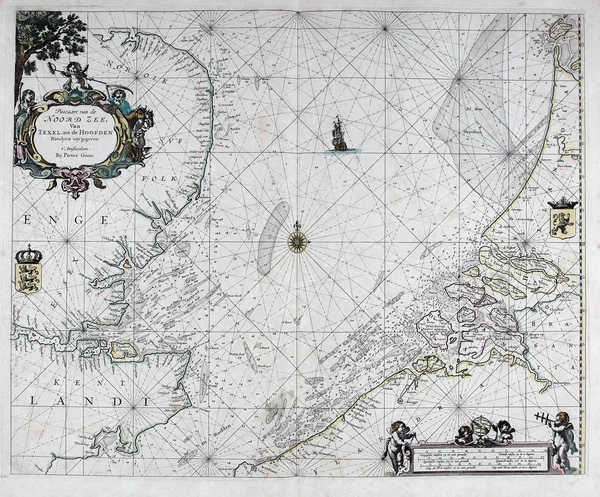 Oude Navigatiekaart Retro Beeld — Stockfoto