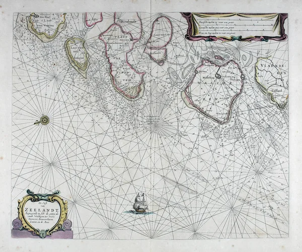 Древняя Навигационная Карта Ретро Образ — стоковое фото
