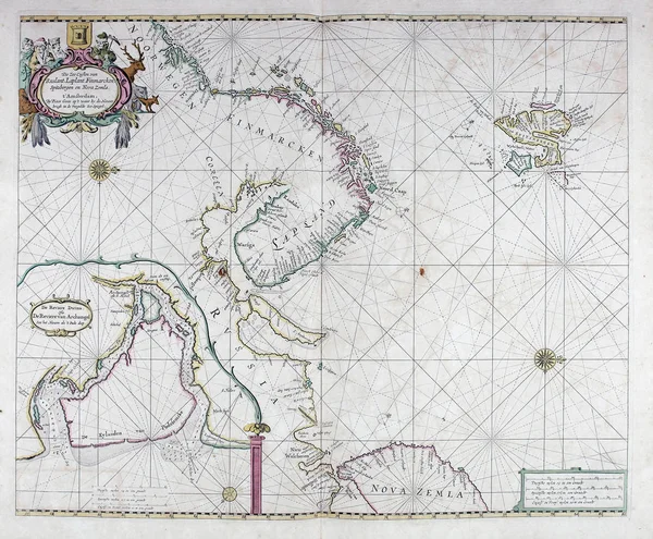 Древняя Навигационная Карта Ретро Образ — стоковое фото