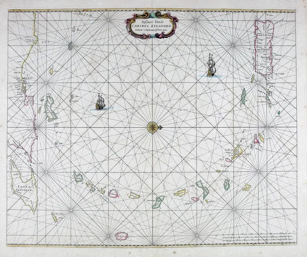 Ancienne Carte Navigation Image Rétro — Photo