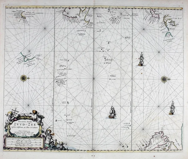 Forntida Navigations Karta Retro Bild — Stockfoto