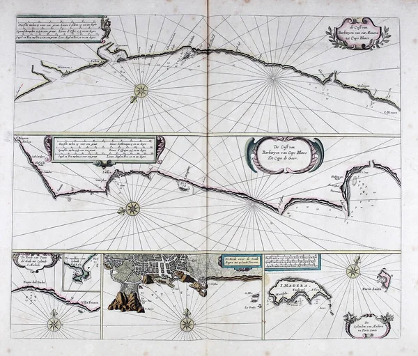 Стародавня Навігаційна Карта Ретрозображення — стокове фото