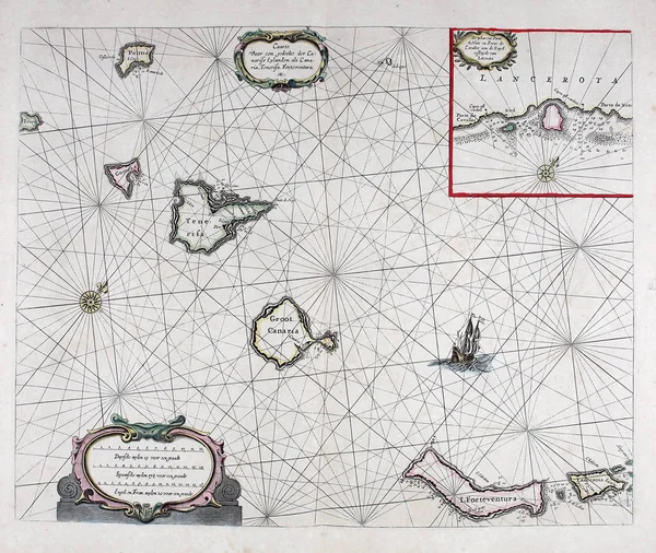 Ancienne Carte Navigation Image Rétro — Photo
