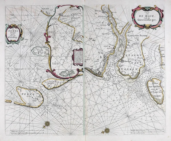 Starověká Navigační Mapa Retro Obrázek — Stock fotografie