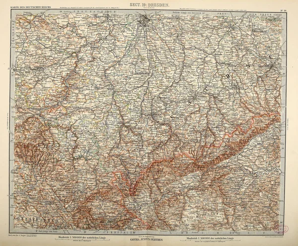 Карта Германского Рейха Старая Иллюстрация — стоковое фото