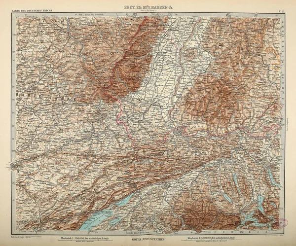 Χάρτη Του Γερμανικού Ράιχ Παλιά Απεικόνιση — Φωτογραφία Αρχείου