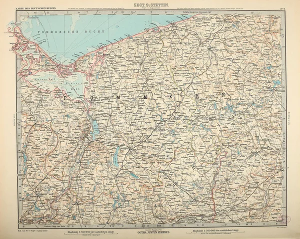Német Birodalom Térkép Régi Illusztráció — Stock Fotó