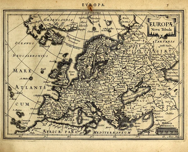 Vecchia Mappa Incisione Immagine — Foto Stock