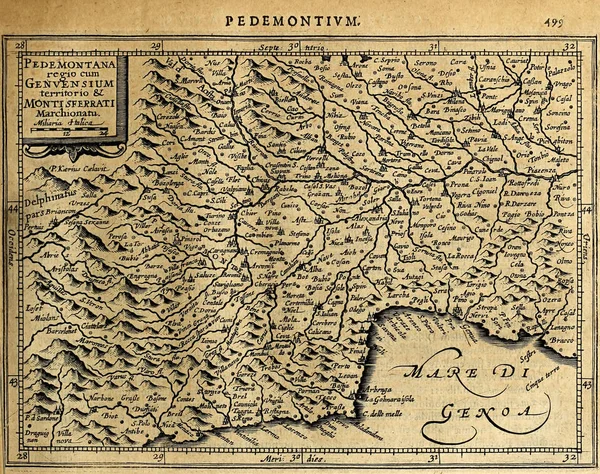 Stara Mapa Grawerowanie Obrazu — Zdjęcie stockowe