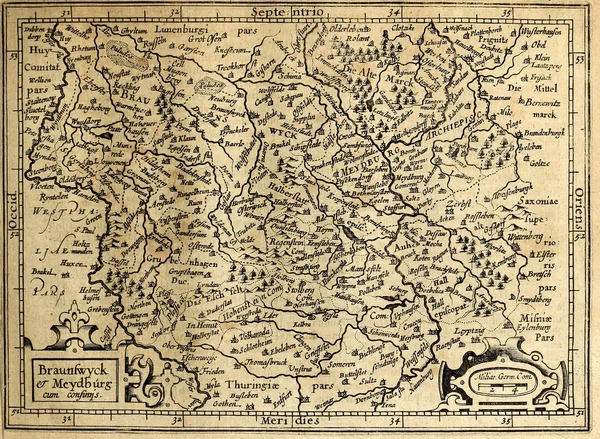 Stara Mapa Grawerowanie Obrazu — Zdjęcie stockowe