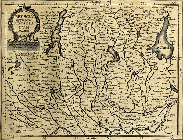 古い地図 彫刻画像 — ストック写真
