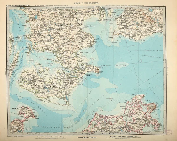 Mapa Alemão Reich Ilustração Antiga Fotografia De Stock