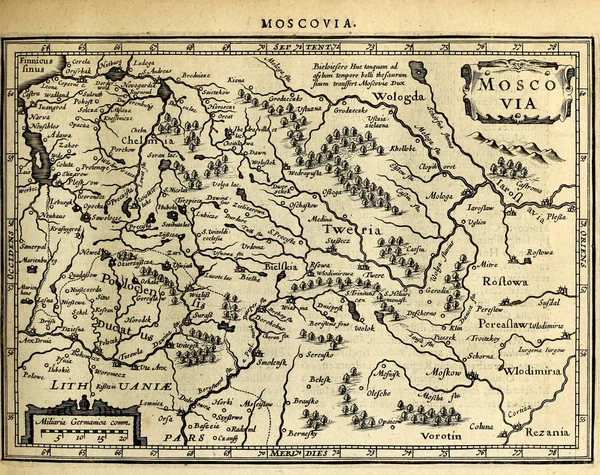 Old Map Engraving Image — Stock Photo, Image