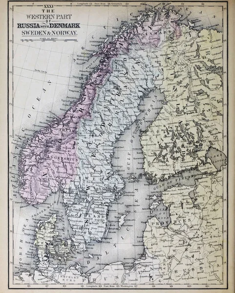 Vecchia Mappa Incisione Immagine — Foto Stock