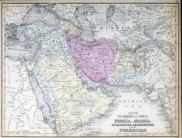 Vecchia Mappa Incisione Immagine — Foto Stock