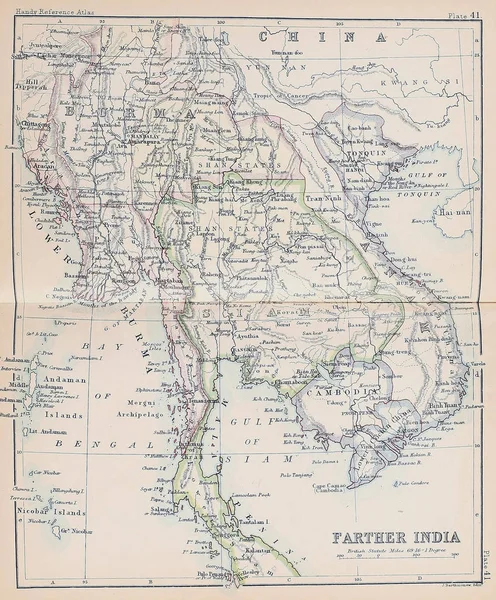 Mapa Antigo Imagem Gravura — Fotografia de Stock