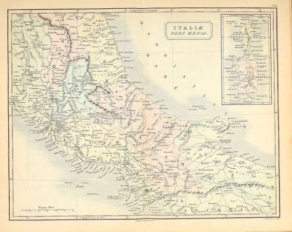 Old Map Engraving Image — Stock Photo, Image