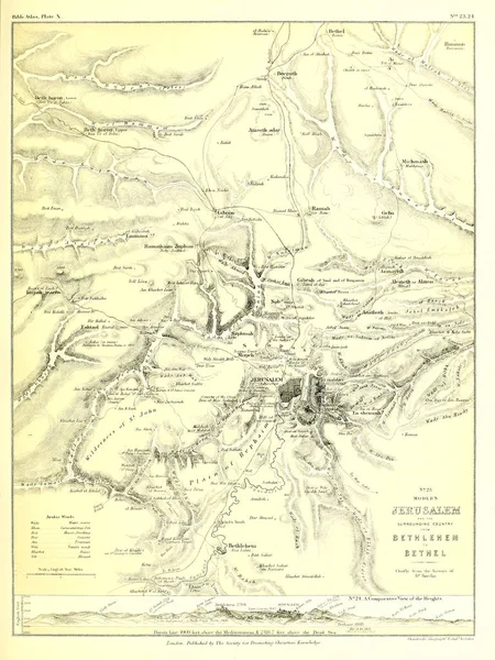 Mapa Ziemi Świętej Stara Ilustracja — Zdjęcie stockowe